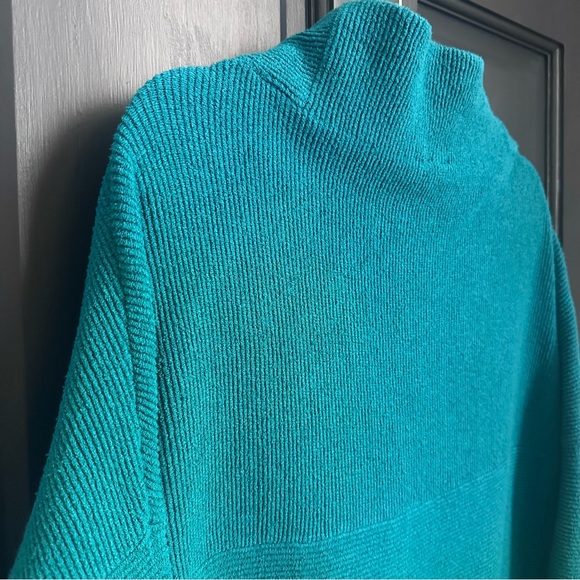 Free People Ottoman Tunic Cotton Blend Teal Sweater, Size Medium Tropical Bay - Picture 6 of 9